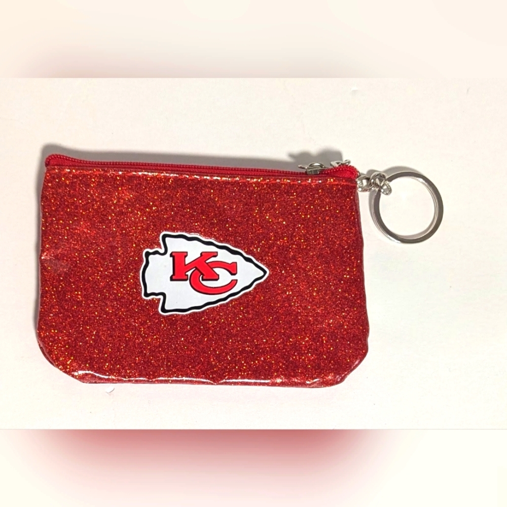 Kansas City Chiefs Red Sparkle Coin Purse